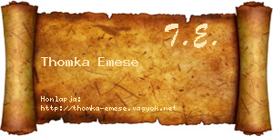 Thomka Emese névjegykártya